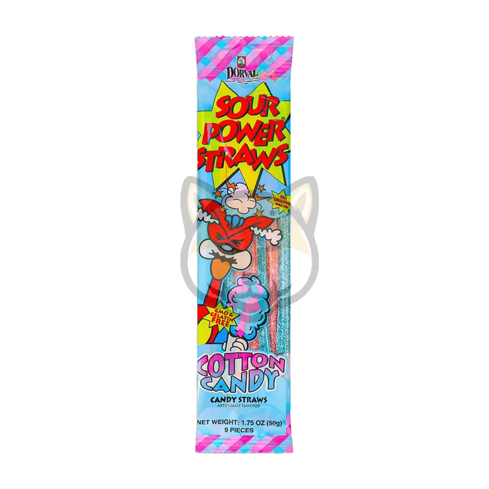 Dorval Sour Power Straws Cotton Candy