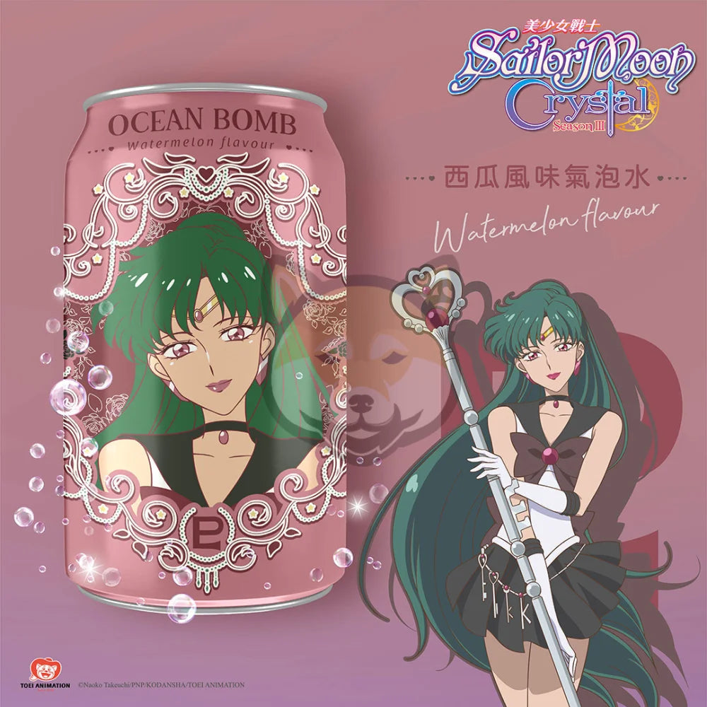 Ocean Bomb Sailor Moon Sparkling Water Watermelon (11.16 Fl Oz) Soda