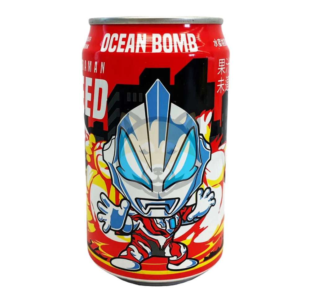 Ocean Bomb Ultraman Geed Yogurt Drink - Peach Flavor 10.8Oz (320Ml)