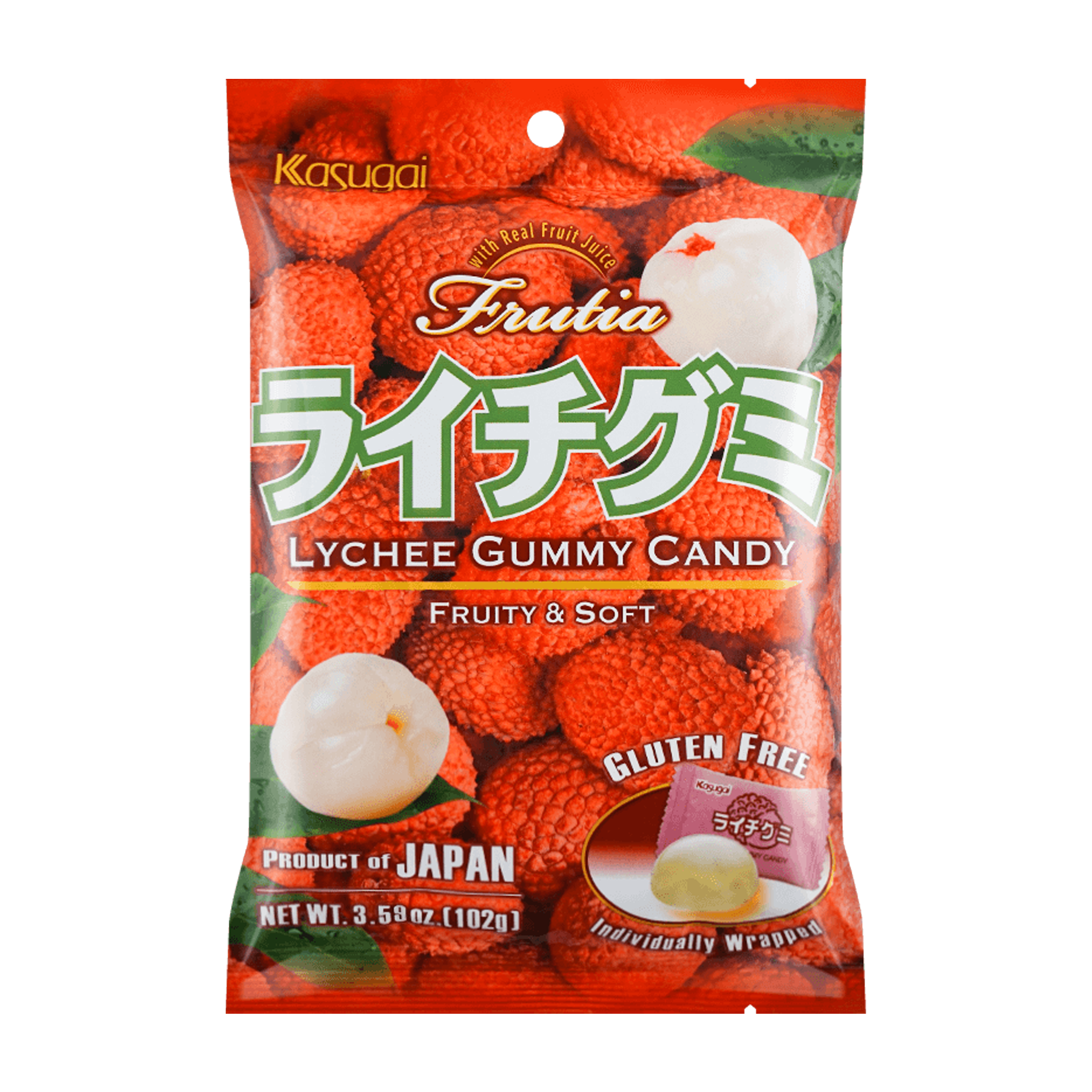 Kasugai Lychee Gummy Candy (102G)